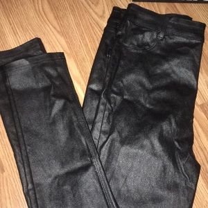 Faux leather jeggings